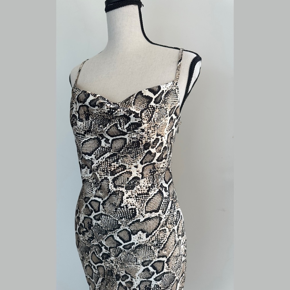 Forever 21 Snake Print Spaghetti Strap asymmetrical Dress Size S